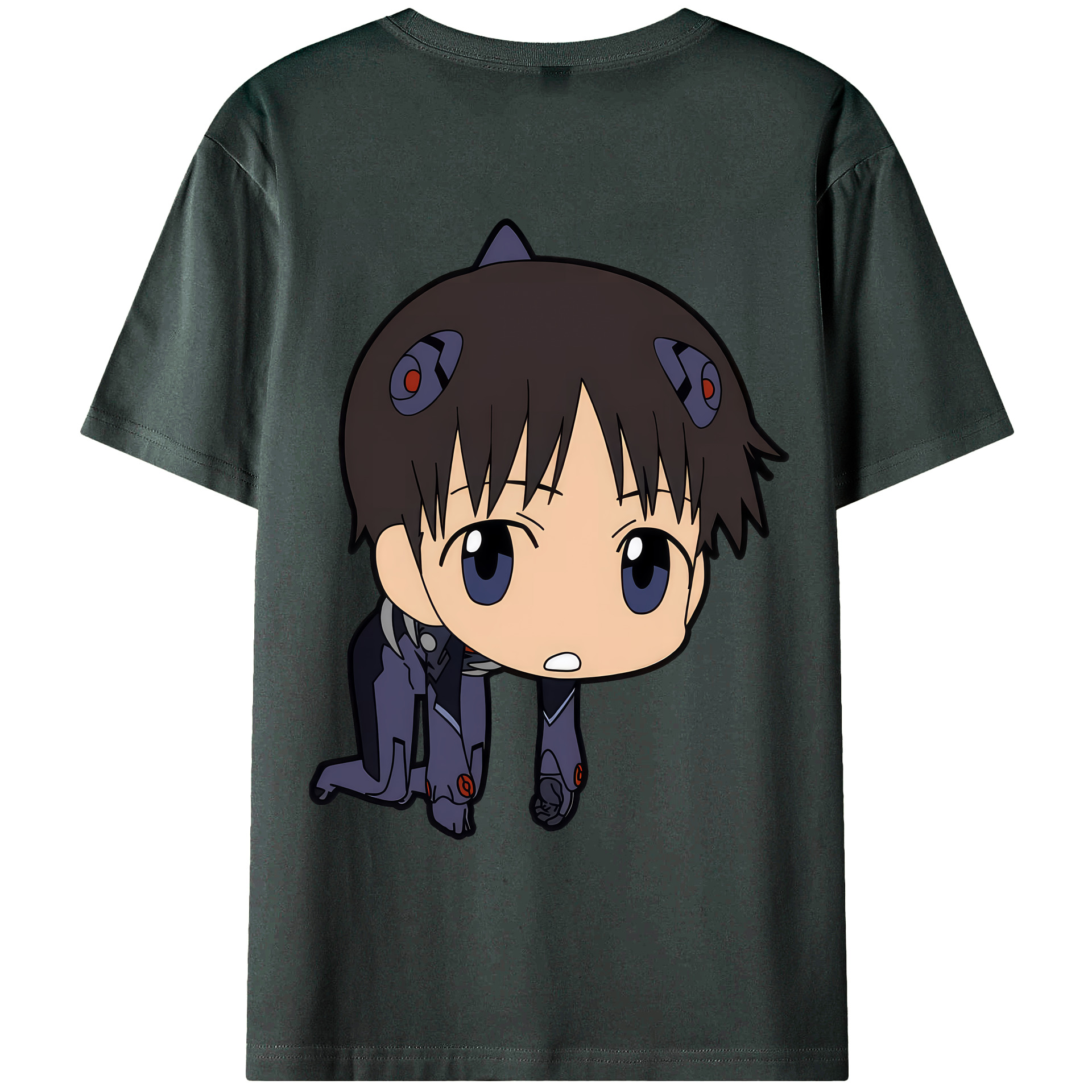 （画像用） EVA 新世紀エヴァンゲリオン 綿100％ メンズ半袖Tシャツ（バックプリント） 通気性